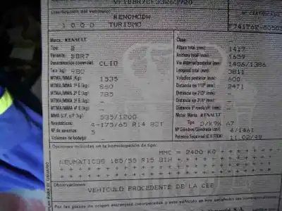 Утилизация автомобиля renault clio ii fase ii (b/cb0) authentique года 2005 питание k9k a7