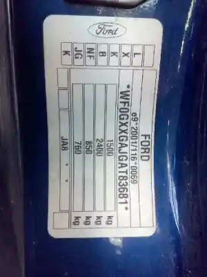 Scrapping Vehicle ford fiesta (cb1) sport of the year 2010 powered hxjb