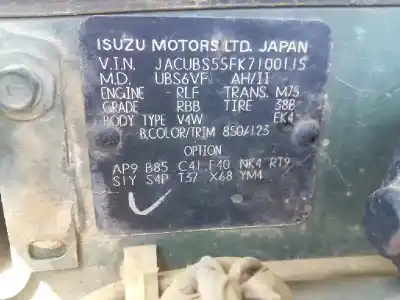 Sloopvoertuig isuzu trooper 2.8 turbodiesel van het jaar 1988 aangedreven 4t