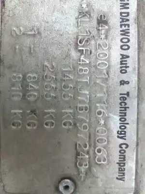 Veicolo di demolizione chevrolet kalos 1.2 s (d/a) dell'anno 2007 alimentato b12s1