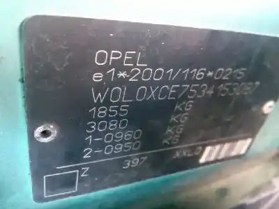 Veículo de Sucata opel meriva 1.6 16v do ano 2003 alimentado z16xe