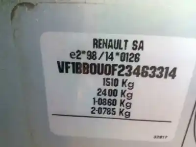 Здавання транспортного засобу renault clio ii fase i (b/cbo) 1.9 dti diesel 80 cv / 59 kw року 2000 потужний f9q h7