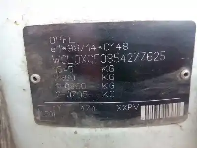 Scrapping Vehicle opel corsa c enjoy of the year 2005 powered z13dt