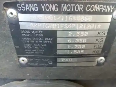 Здавання транспортного засобу ssangyong rexton 2.7 turbodiesel cat року 2004 потужний d27dt