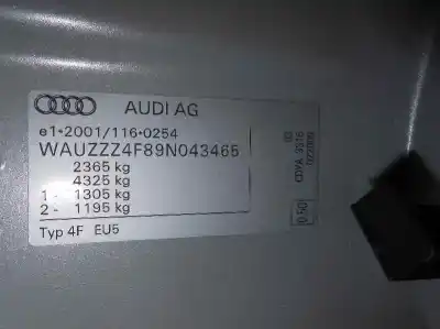 Sloopvoertuig audi a6 berlina (4f2) 3.0 tdi quattro van het jaar 2008 aangedreven cdya