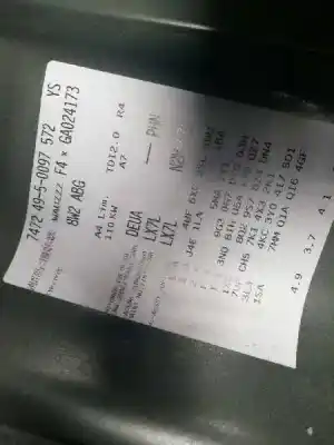 Scrapping Vehicle audi a4 berlina (8w2) advanced edition of the year 2016 powered deua