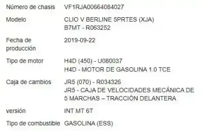 Scrapping Vehicle renault clio v 1.0 tce of the year 2020 powered h4d450