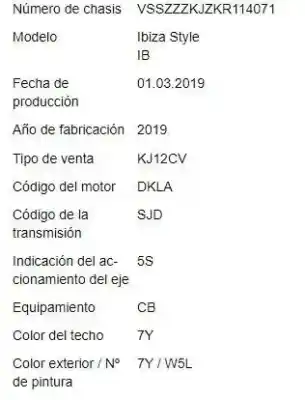 Утилизация автомобиля seat ibiza v (kj1, kjg) 1.0 tsi года 2019 питание dkla Утилизация автомобиля seat ibiza v (kj1, kjg) 1.0 tsi года 2019 питание dkla