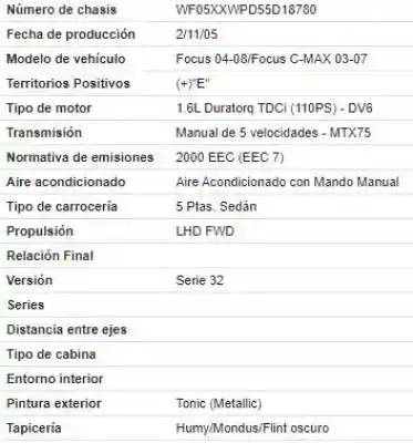 Veículo de Sucata ford focus ii (da_) 1.6 tdci do ano 2006 alimentado g8da