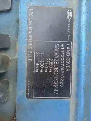 Scrapping Vehicle land rover evoque hse dynamic of the year 2012 powered 224dt