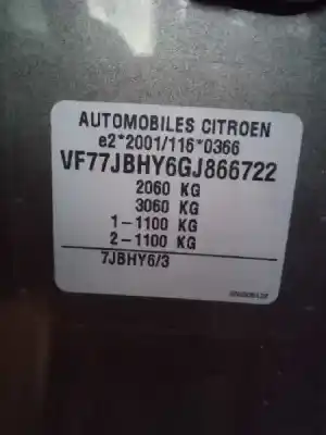 Veículo de Sucata citroen berlingo station wagon live edition do ano 2016 alimentado bh02