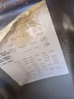 Véhicule à la ferraille audi a3 sportback (8p) 2.0 tdi ambiente de l'année 2008 alimenté bkd