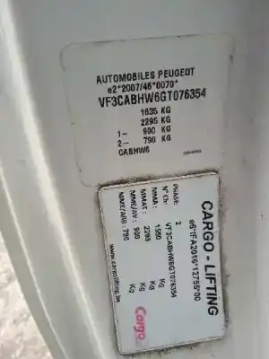 Veículo de Sucata peugeot 208 i (ca_, cc_) 1.6 hdi / bluehdi 75 do ano 2016 alimentado bhw