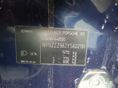 Утилизация автомобиля porsche boxster (typ 986) básico года 2000 питание m9622