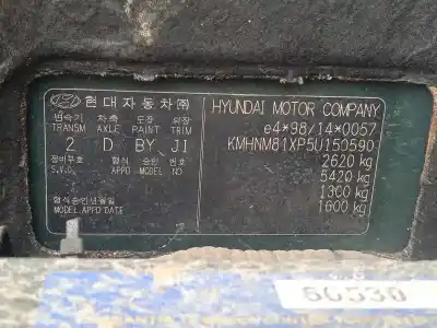 Veículo de Sucata hyundai terracan (hp) 2.9 crdi cat do ano 2004 alimentado j3