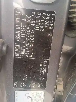 Sloopvoertuig hyundai i20 1.4 cat van het jaar 2016 aangedreven g4lc