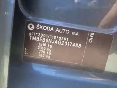 Scrapping Vehicle skoda fabia 1.0 mpi of the year 2016 powered chyb