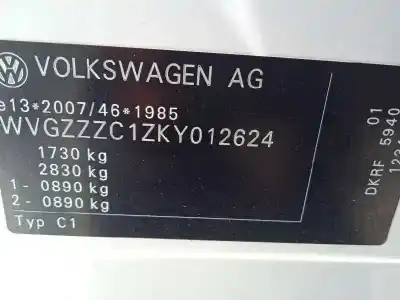 Veículo de Sucata volkswagen t-cross 1.0 tsi do ano 2019 alimentado dkrf