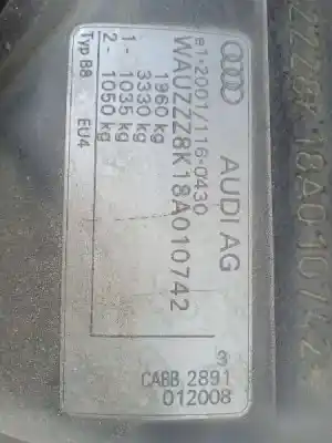 Veículo de Sucata audi a4 berlina (b8) básico do ano 2008 alimentado cabb