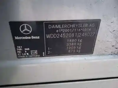 Sloopvoertuig mercedes clase b (w245) 200 cdi (245.208) van het jaar 2007 aangedreven 640941