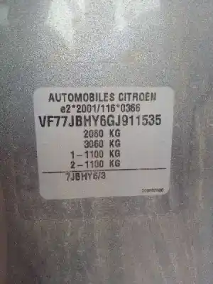 Утилизация автомобиля citroen berlingo station wagon 20 aniversario edition года 2017 питание bh02