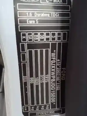 Здавання транспортного засобу ford grand c-max (dxa/cb7, dxa/ceu) 1.6 tdci року 2013 потужний t1da