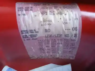 Scrapping Vehicle audi a3 (8p) 2.0 tdi of the year 2008 powered bkd