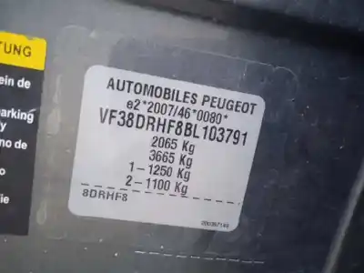 Veicolo di demolizione peugeot 508 allure dell'anno 2012 alimentato rh01