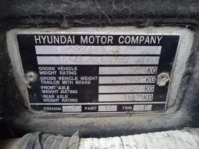 Veículo de Sucata hyundai terracan (hp) 2.9 crdi cat do ano 2002 alimentado j3