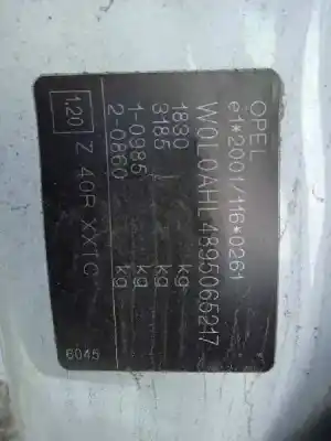 Veículo de Sucata opel astra h berlina edition do ano 2009 alimentado z13dth