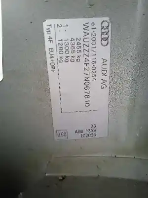 Scrapping Vehicle audi a6 avant (4f5) 3.0 tdi quattro (171kw) of the year 2007 powered asb