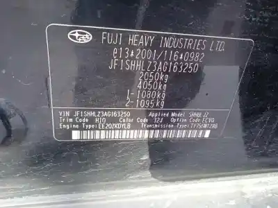 Veicolo di demolizione subaru forester (sh_) 2.0 d awd (shh) dell'anno 2010 alimentato ee20