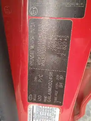 Veículo de Sucata hyundai i20 i (pb, pbt) 1.2 do ano 2010 alimentado g4la