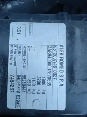 Veículo de Sucata alfa romeo giulietta (191) super (2016-->) do ano 2019 alimentado 55280444