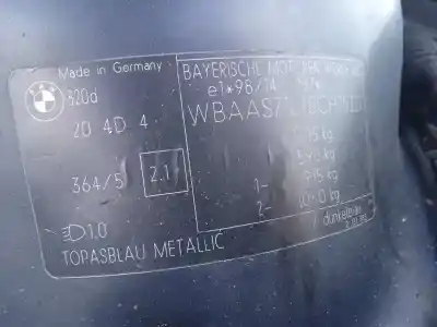 Sloopvoertuig bmw serie 3 berlina (e46) 320d van het jaar 2002 aangedreven 204d4