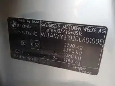Утилизация автомобиля bmw x3 (f25) xdrive 20 d года 2012 питание n47d20c