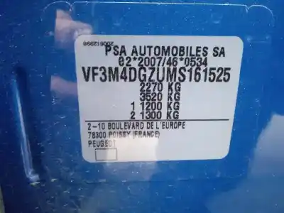 Veicolo di demolizione peugeot 3008 hybrid allure dell'anno 2021 alimentato dgz