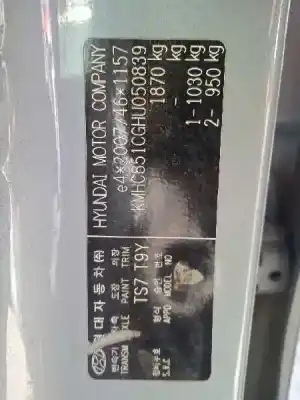 Veículo de Sucata hyundai ioniq hybrid do ano 2017 alimentado g4le