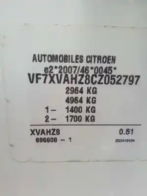 Утилизация автомобиля citroen jumpy ii caja/chasis 2.0 hdi 125 года 2013 питание rh02