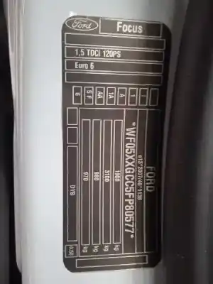 Scrapping Vehicle ford focus turn. titanium of the year 2016 powered xwda