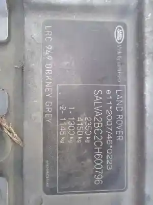 Scrapping Vehicle land rover range rover evoque (l538) 2.2 d 4x4 of the year 2011 powered 224dt