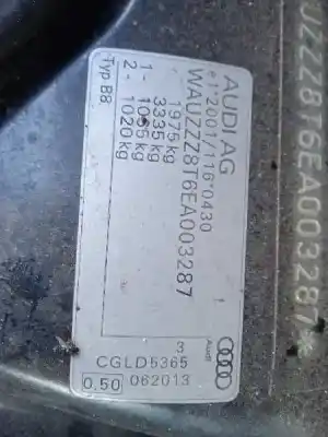 Утилизация автомобиля audi a5 coupe (8t) 2.0 tdi года 2013 питание cgld