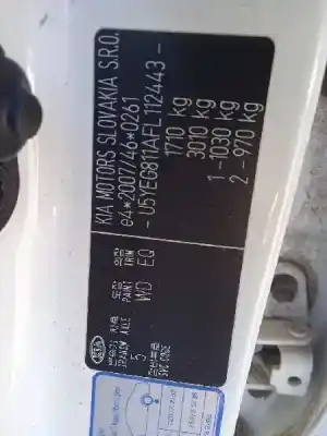 Scrapping Vehicle kia venga basic of the year 2015 powered g4fa