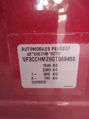 Veículo de Sucata peugeot 208 i (ca_, cc_) 1.2 vti 82 do ano 2016 alimentado hm01