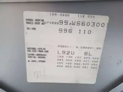 Scrapping Vehicle porsche 911 (typ 996) carrera 4 cabrio of the year 1998 powered m9601