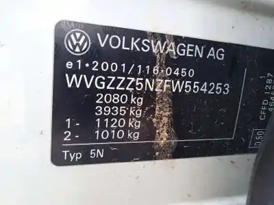 Veículo de Sucata volkswagen tiguan (5n2) t1 bluemotion do ano 2015 alimentado cffd