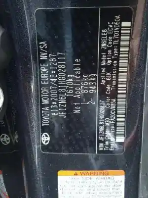 Veicolo di demolizione toyota gt 86 sport dell'anno 2016 alimentato fa20