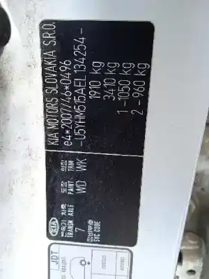 Scrapping Vehicle kia cee´d drive of the year 2014 powered d4fc