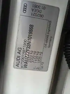 Утилизация автомобиля audi q3 (f3b) 1.5 16v tsi act 150 cv / 110 kw года 2021 питание dgea