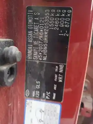 Утилизация автомобиля hyundai i20´20 ( bc3/bi3desde 08/20 ) 1.2 года 2021 питание g4lf